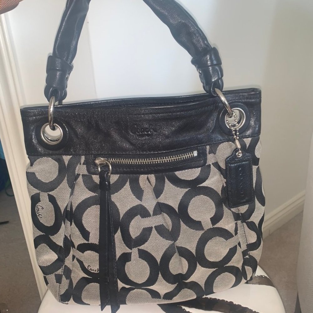 Black and Grey Coach Purse